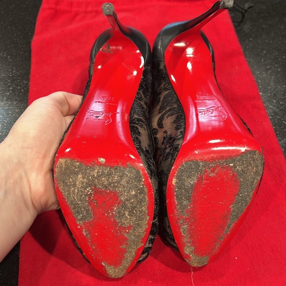 Authentic Christian Louboutin lace heels size 37 1/2 - Picture 3 of 6